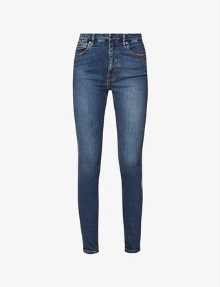 Good American + Good Legs Slim-Fit High-Rise Organic-Cotton-Blend Denim Jeans