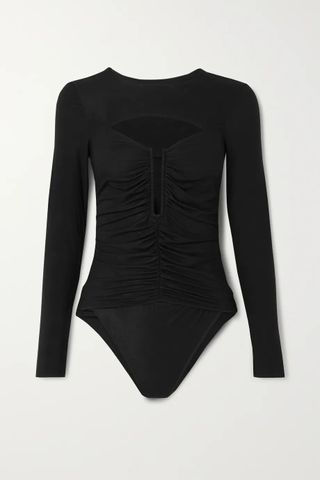Wolford + + N°21 Bonnie Ruched Cutout Stretch-Modal Bodysuit