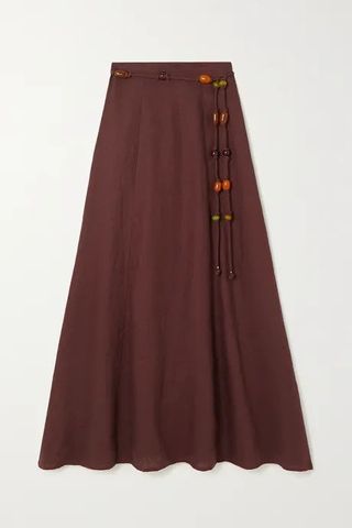Faithfull the Brand x Monikh + + Net Sustain Es Raco Paneled Linen Maxi Skirt