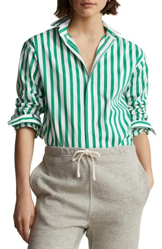 Polo Ralph Lauren + Stripe Cotton Button-Up Shirt