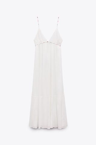 Zara + Top Sitched Gauze Dress