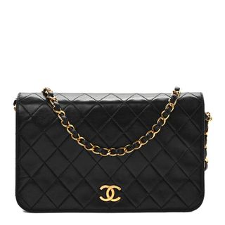 Chanel + Lambskin Quilted Small Single Flap Bag Black