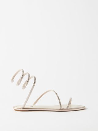 Rene Caovilla + Margot Crystal-Embellished Satin Sandals