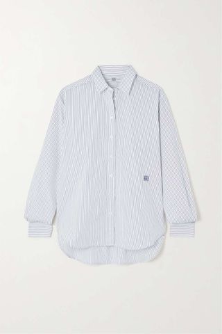 Toteme + Signature Striped Organic Cotton and Lyocell-Blend Poplin Shirt