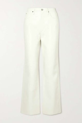 Goldsign + The Multi Stitch Recycled Leather-Blend Straight-Leg Pants