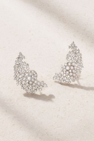 Ananya + Scatter 18-Karat White Gold Diamond Earrings