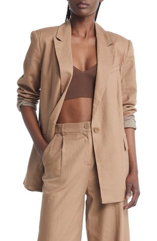 Open Edit + Oversize Linen Blend Blazer