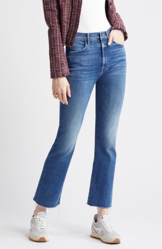 Mother + The Hustler Fray Ankle Bootcut Jeans