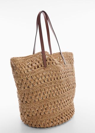 Mango + Natural Fiber Shopper Bag