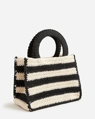 J.Crew + Hand Crocheted Rectangle Bag in Stripe