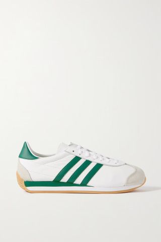 Adidas Originals + Country OG Suede-Trimmed Leather Sneakers