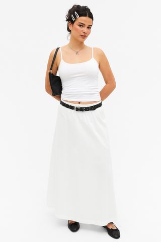 Monki + White A-Line Maxi Skirt
