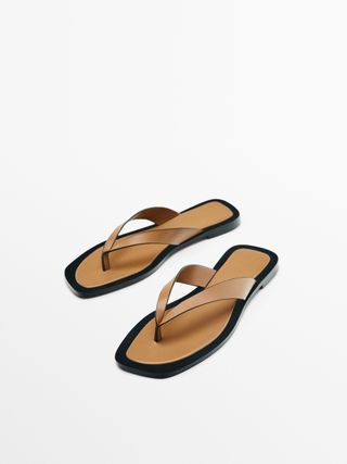 Massimo Dutti + Leather Strap Sandals