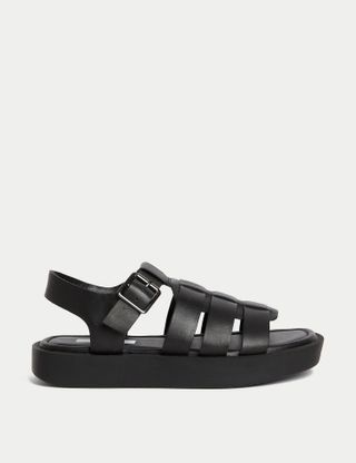M&S Collection + Leather Flatform Sandals