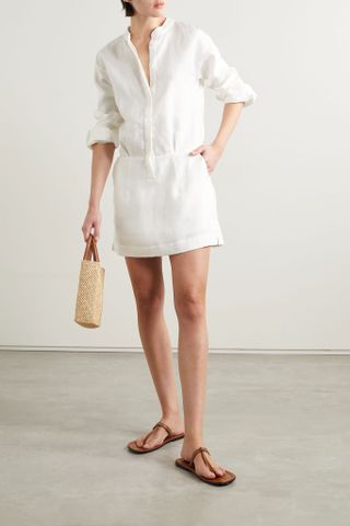 Bondi Born + + Net Sustain Menton Organic Linen Mini Dress