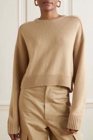 Loulou Studio + Bruzzi Oversized Cropped Wool and Cashmere-Blend Sweater