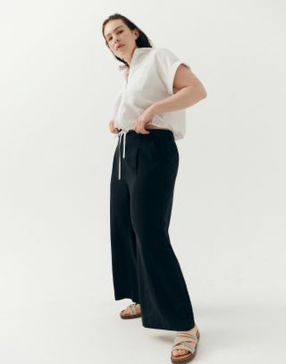 Madewell + The Harlow Wide-Leg Ankle Pant in Softdrape