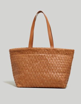 Madewell + Large Woven Leather Tote