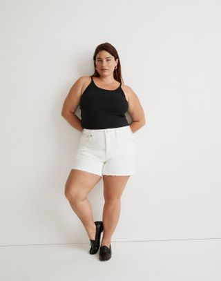 Madewell + Plus Relaxed Denim Shorts in Tile White