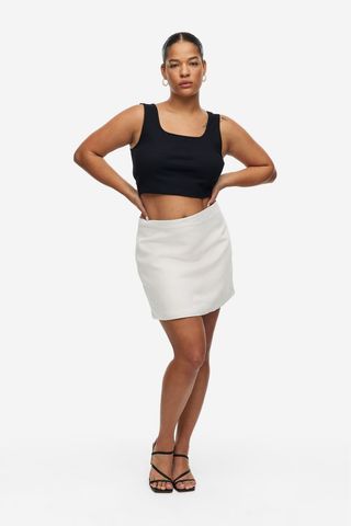 H&M + Linen-Blend Mini Skirt