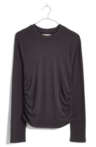 Madewell + Brushed Jersey Ruched Long Sleeve T-Shirt