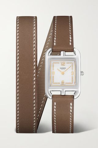 Hermès Timepieces + Cape Cod Fil D'Or 31mm Small Stainless Steel, Leather and Diamond Watch