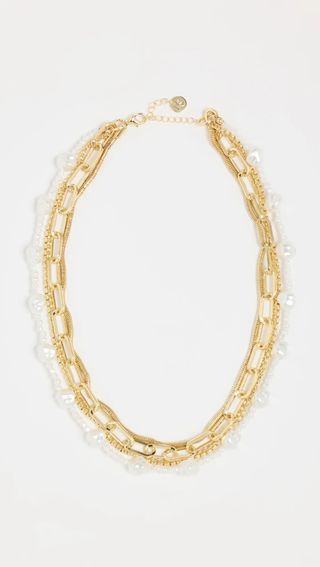 Jules Smith + Layered Pearl Chain Necklace