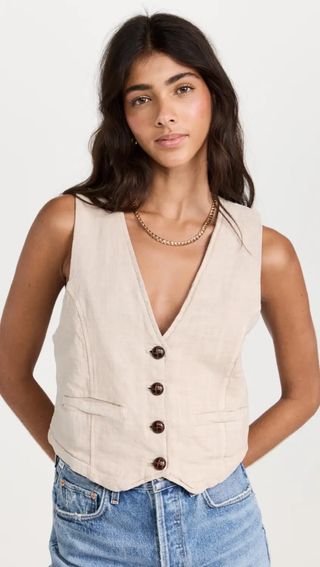 Free People + Charley Linen Vest