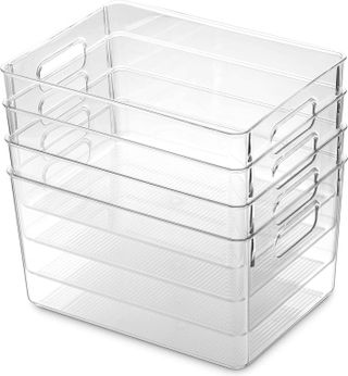 Seseno + Set Of 4 Clear Pantry Organizer Bins