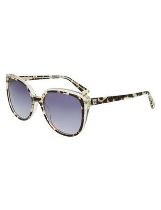 Anne Klein + Tortoise Cat-Eye Sunglasses in Ivory