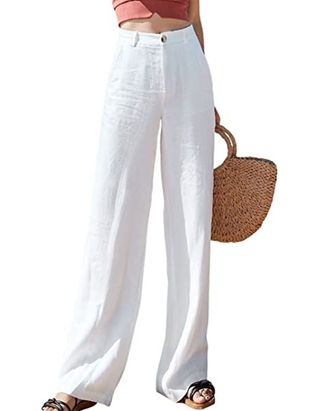 Hoeever + Casual High Waisted Wide Leg Pants