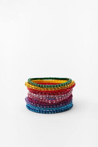 Zara + Colorful Rhinestone Elastic Bracelets