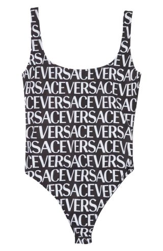 Versace + Logo One-Piece Swimsuit