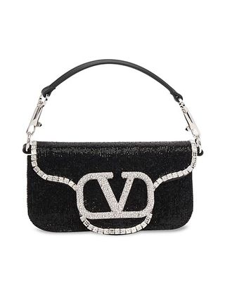Valentino + Small Loco Embellished Leather Shoulder Bag