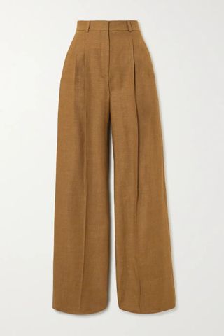 Loro Piana + Nyack Pleated Linen and Wool-Blend Wide-Leg Pants