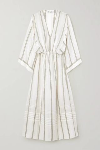 Loro Piana + Henrietta Striped Linen Midi Dress