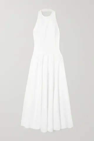 Alaïa + Cotton-Poplin Halterneck Maxi Dress