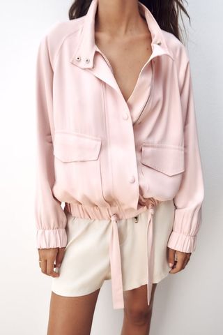 Zara + Flowing Bomber Jacket With Pockets