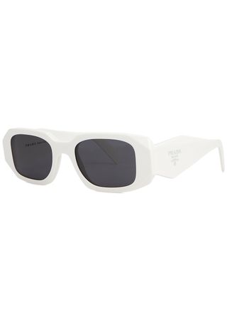 Prada + Rectangle-Frame Sunglasses