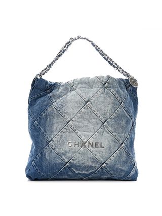 Chanel + Chanel Denim Quilted Chanel 22 Blue
