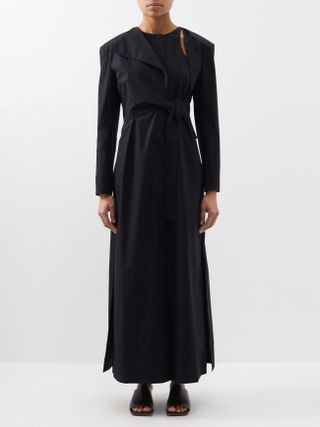Róhe + Detachable-Jacket Cotton-Poplin Maxi Dress