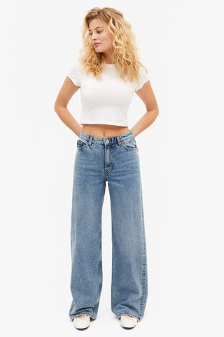Monki + Yoko High Waist Wide Jeans