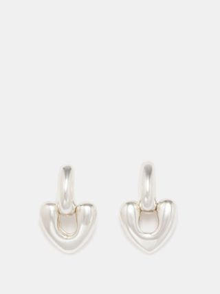 Annika Inez + Heart Small Sterling-Silver Drop Earrings