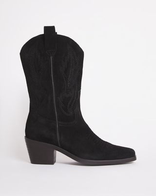 Simply Be + Shania Suede Western Embroidered Cowboy Boots