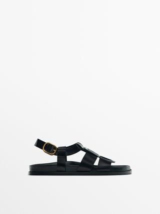 Massimo Dutti + Flat Sandals With Wide Straps