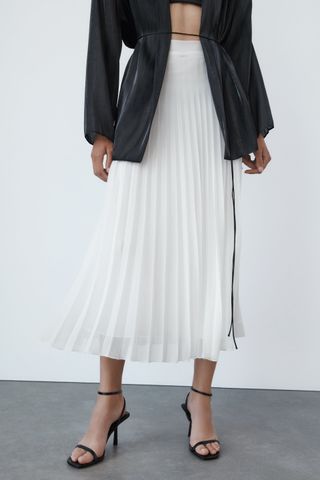 Zara + Pleated Midi Skirt