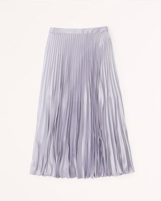 Abercrombie & Fitch + Satin Pleated Midi Skirt