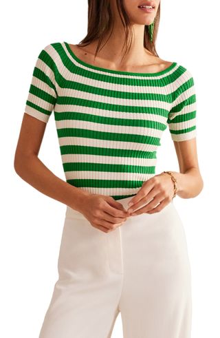 Boden + Rib Off the Shoulder Sweater