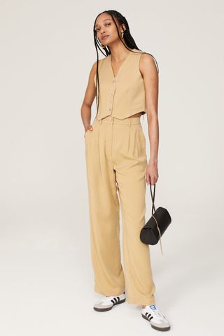 Rent the Runway + Donni. Sand Twill Crop Vest
