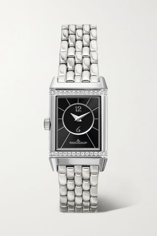 Jaeger-LeCoultre + Reverso Classic Duetto Small Hand-Wound 34.2mm X 21mm Stainless Steel and Diamond Watch